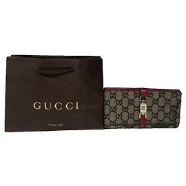 Portafoglio in pelle rossa vintage Gucci Jackie