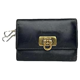 Borsa in pelle verniciata nera Salvatore Ferragamo