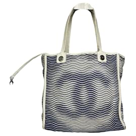 Borsa a mano in cotone bianco Chanel Deauville