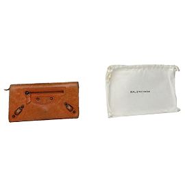Portafoglio in pelle arancione Balenciaga