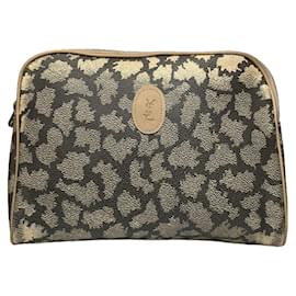 Pochette en cuir noir Yves Saint Laurent