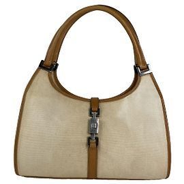 Borsa a mano in pelle beige Gucci Jackie Vintage