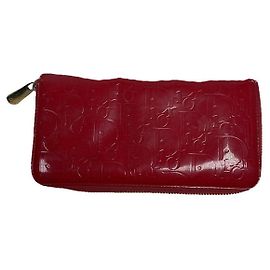 Cartera de cuero patent rojo Lady Dior