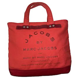 Rote Baumwollhandtasche The Tag Tote von Marc Jacobs
