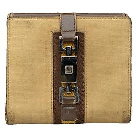 Gucci Jackie Vintage Beiger Leder Geldbeutel
