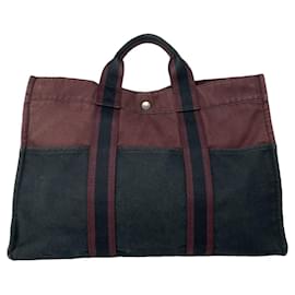 Borsa a mano in cotone nero Hermès