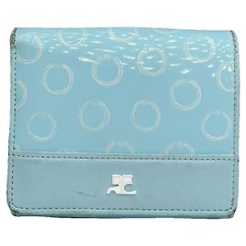 Courreges Cartera de cuero patentado turquesa de Courrèges
