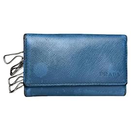 Bolso de cuero azul Prada