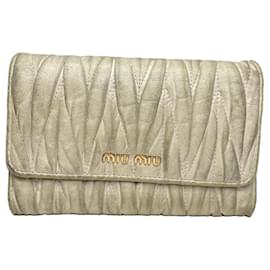 Portafoglio in pelle bianca Miu Miu
