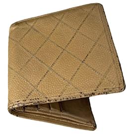 Portafoglio in pelle beige Chanel Cambon