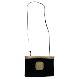 Borsa a mano in poliestere nero Loewe Flamenco