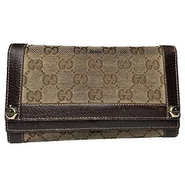 Billetera de algodón beige Gucci GG Blooms