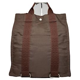 Borsa a mano in poliestere marrone di Hermès