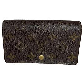 Billetera de cuero marrón Louis Vuitton Flore