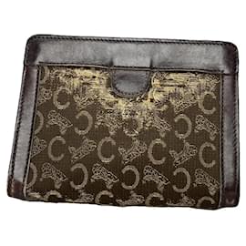 Céline Bolsa de mão de algodão marrom Celine