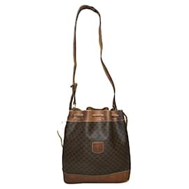 Céline Borsa a secchiello in pelle marrone Celine