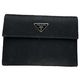 Prada Tessuto  Black Leather Wallet