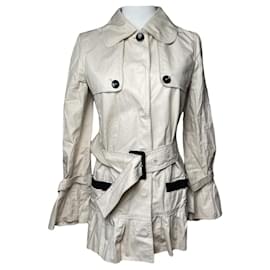 Beige Baumwoll-Trenchcoat von D&G