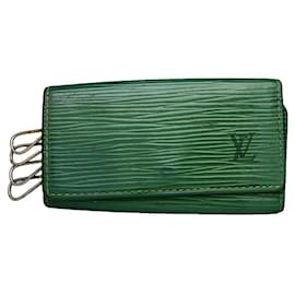 Borsa in pelle verde Louis Vuitton Lockme