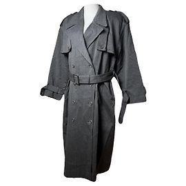 Courreges Courrèges Anthrazit Woll-Trenchcoat