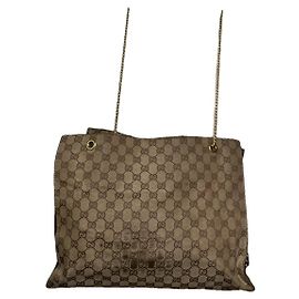 Gucci Jackie Vintage Beiger Baumwollhandtasche
