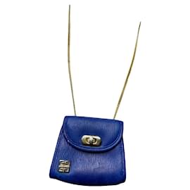Bolsa de mão mini Pocket de couro azul da Givenchy
