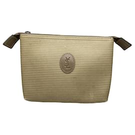 Pochette en coton beige Yves Saint Laurent