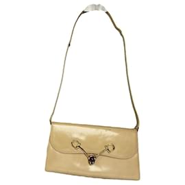 Borsa a mano in pelle verniciata beige Gucci Aphrodite