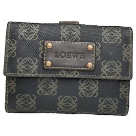 Billetera de cuero navy Loewe Puzzle