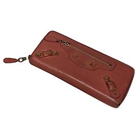 Balenciaga Orange Leather Wallet