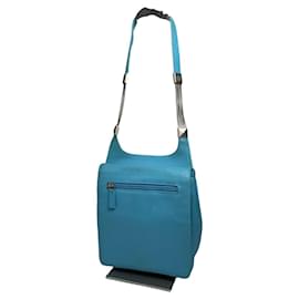 Borsa in pelle blu Gianni Versace