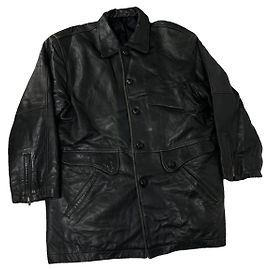 Autre Marque Schwarzer Ledermantel von Kansai Yamamoto