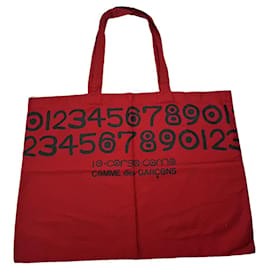 Comme Des Garcons Borsa a mano in cotone rosso Comme Des Garçons