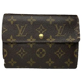 Carteira de couro marrom Alexandra da Louis Vuitton