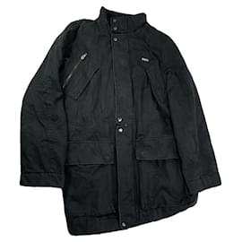 Manteau en coton noir Yves Saint Laurent