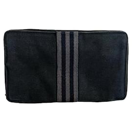 Portefeuille en coton noir Hermès Toto