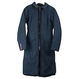 Prada Marineblauer Polyester-Mantel