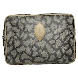 Pochette en cuir gris Yves Saint Laurent