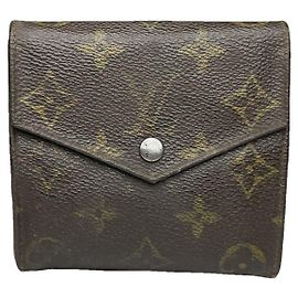 Cartera de cuero marrón Louis Vuitton Flore