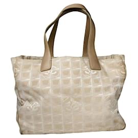 Borsa a mano in poliestere beige di Chanel