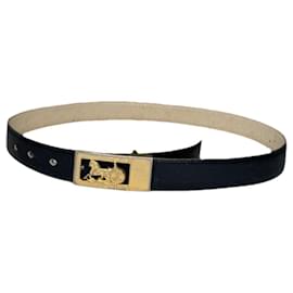 Cinturón de cuero negro Celine Triomphe - Céline