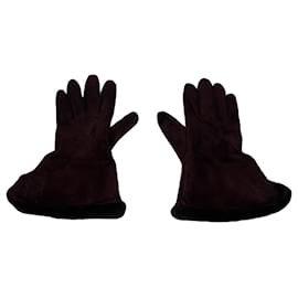 Loewe lila Lederhandschuh