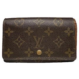 Billetera de cuero marrón Louis Vuitton Retiro