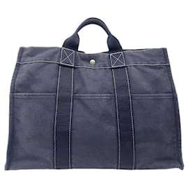 Borsa in cotone blu navy Hermès