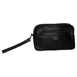 Bolso de mano de cuero negro VLogo de Valentino Garavani