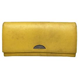 Dior Yellow Leather Wallet