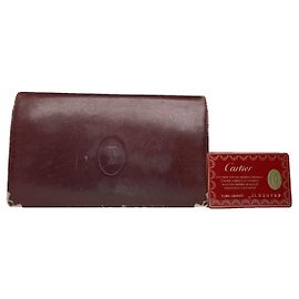 Cartier burgunderfarbene Lederbörse