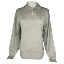 Christian Dior Dior Homme Silberne Baumwollstrickwaren und Sweatshirt