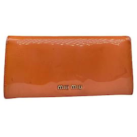 Miu Miu Orange Patent Leather Wallet