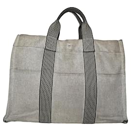Borsa a mano in cotone beige di Hermès